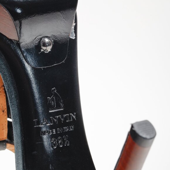 Lanvin Green Satin Bow Accents Heeled Sandals - Picture 5 of 10